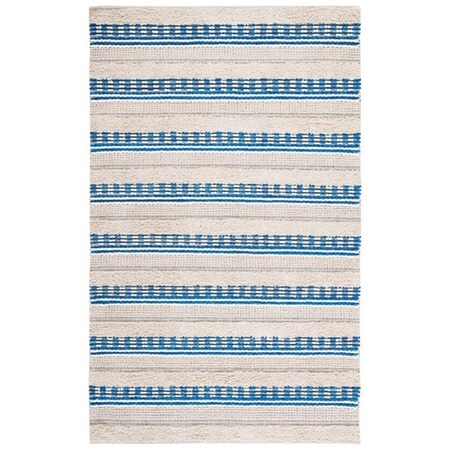 Safavieh 6 x 6 ft. Natura Round Hand Woven Rug; Beige & Navy NAT651N-6R